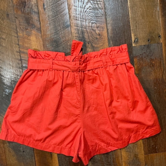 Madewell Paperbag Waist Shorts Bundle Red & Olive Size 10 Tie Belt - Picture 12 of 15